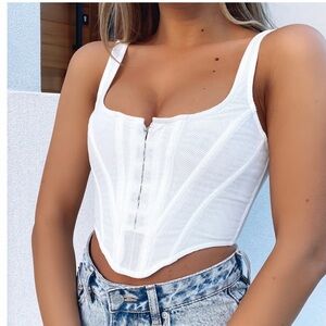 White fox White Corset Top